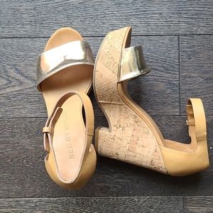 See by Chloe Cork Wedge Sandals